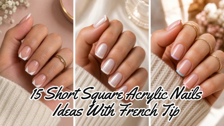 15 Short Square Acrylic Nails Ideas With French Tip