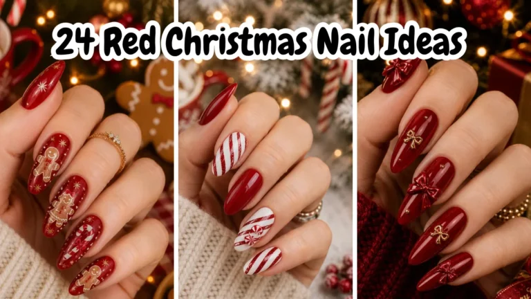 24 Red Christmas Nail Ideas That Feel Festive & Elegant.