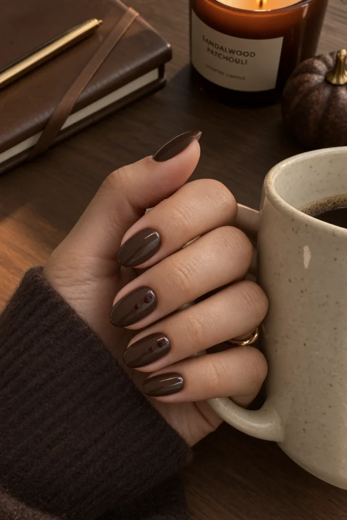 Deep Cocoa With Fine Oxblood Pin Dots
