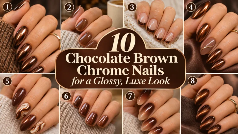 10 Chocolate Brown Chrome Nails for a Glossy, Luxe Look