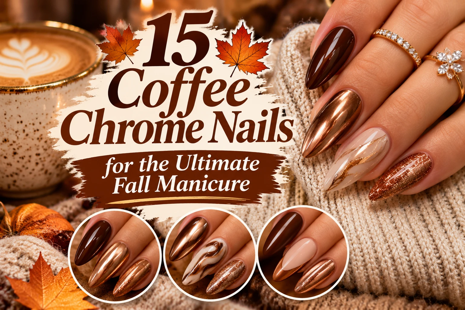 15 Coffee Chrome Nails for the Ultimate Fall Manicure