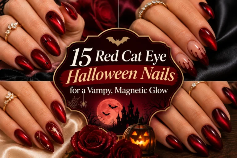 15 Red Cat Eye Halloween Nails for a Vampy, Magnetic Glow