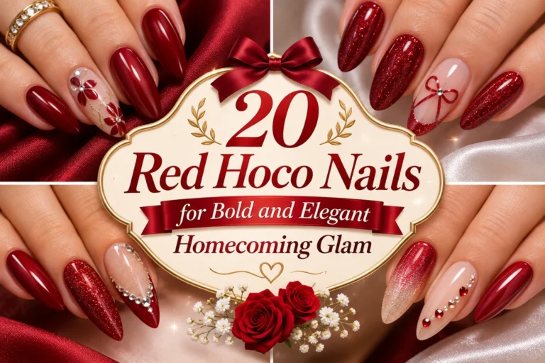 20 Red Hoco Nails for Bold and Elegant Homecoming Glam