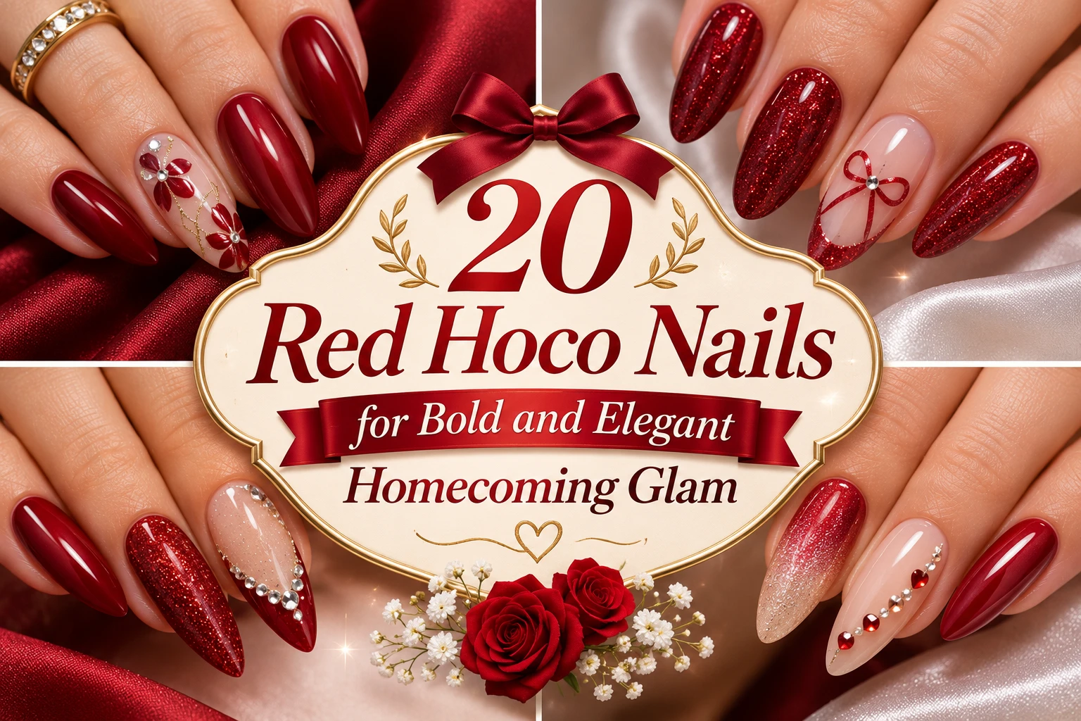 20 Red Hoco Nails for Bold and Elegant Homecoming Glam