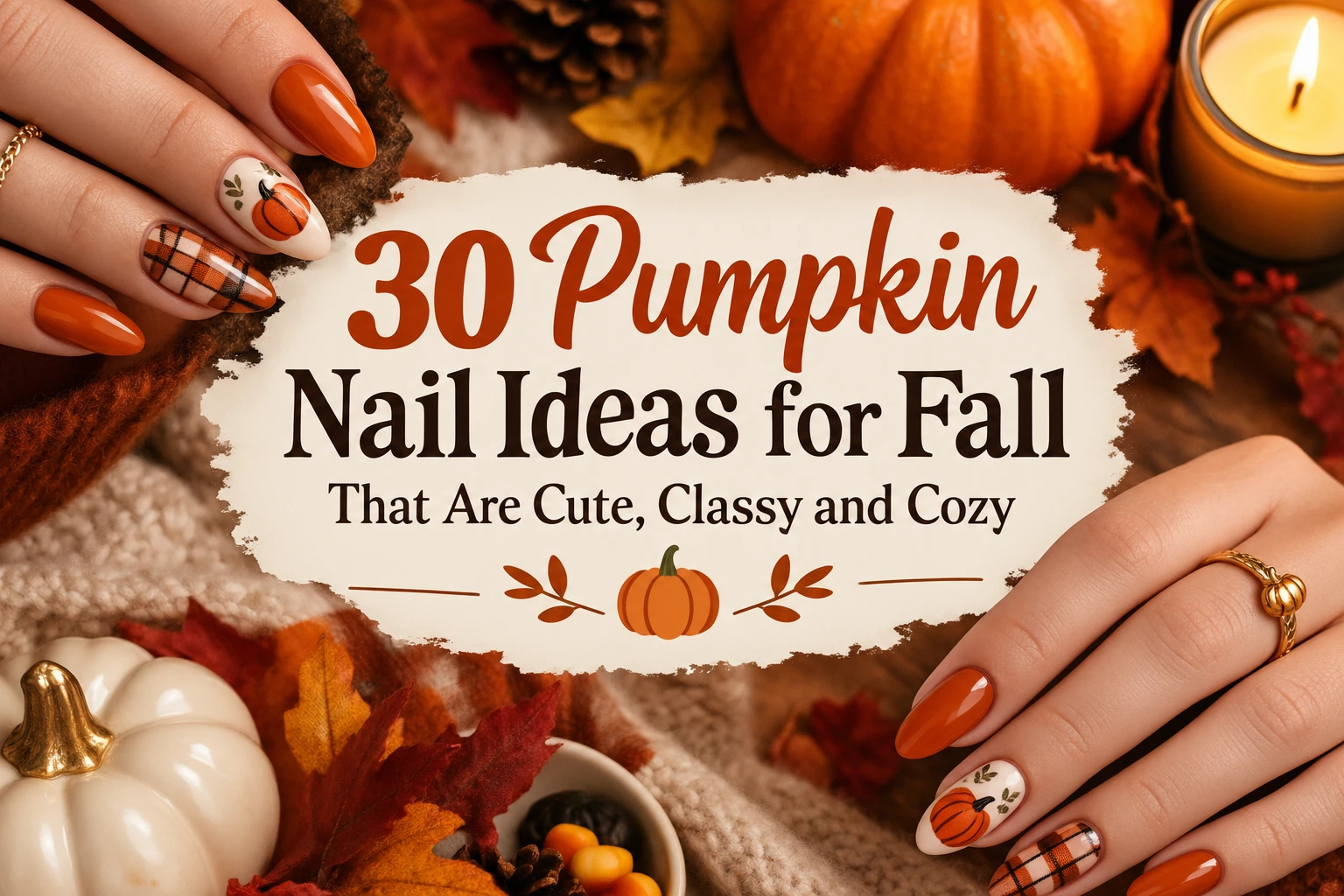 30 Pumpkin Nail Ideas for Fall That Are Cute, Classy and Cozy