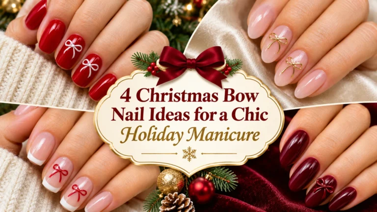 4 Christmas Bow Nail Ideas for a Chic Holiday Manicure