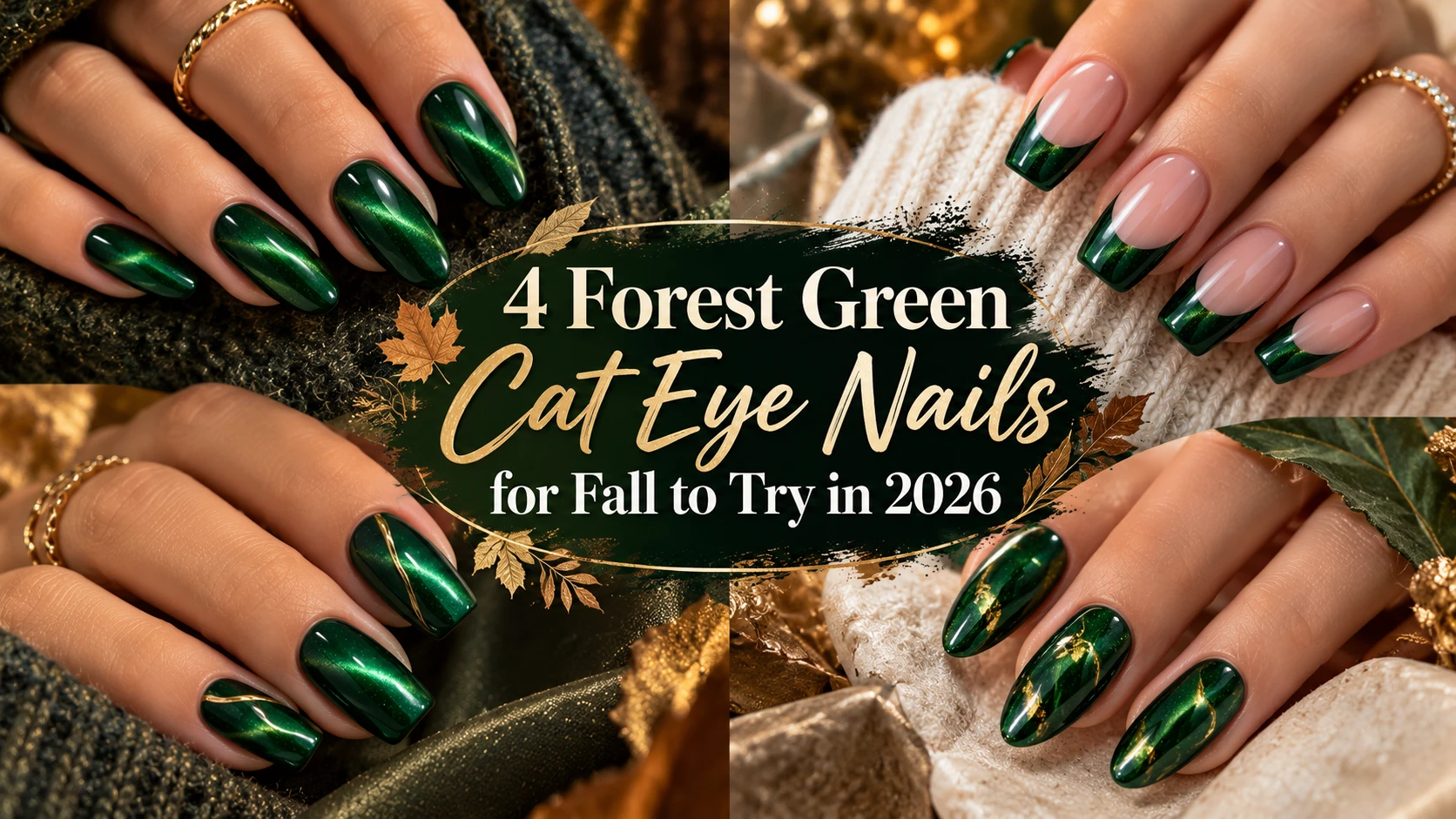 4 Forest Green Cat Eye Nails for Fall to Try in 2026