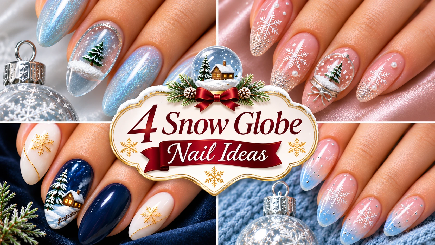 4 Snow Globe Nail Ideas for a Magical Winter Manicure