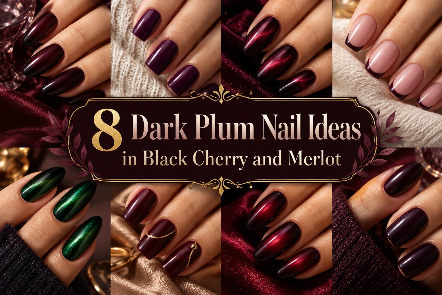 8 Dark Plum Nail Ideas in Black Cherry and Merlot