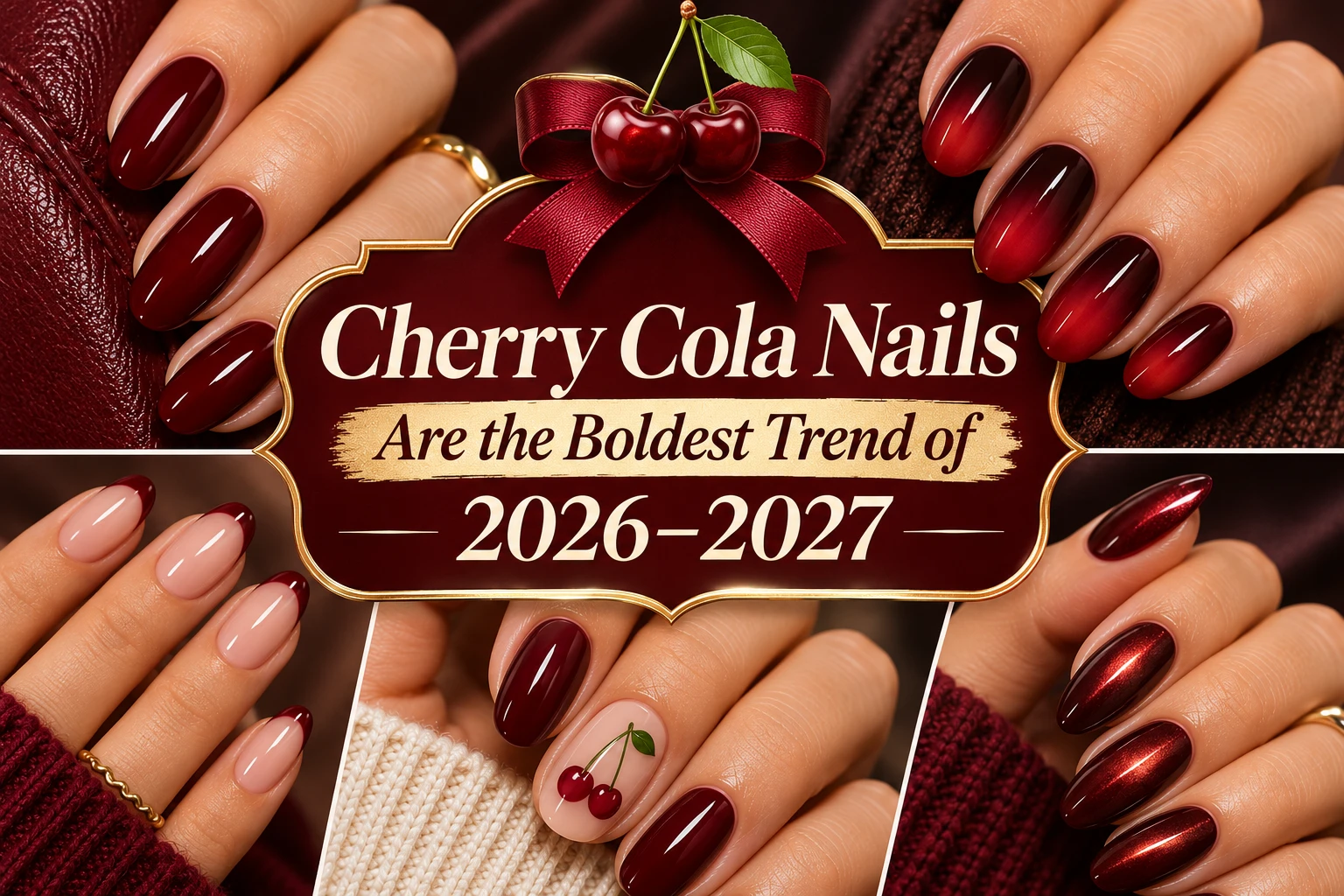 Cherry Cola Nails Are the Boldest Trend of 2026