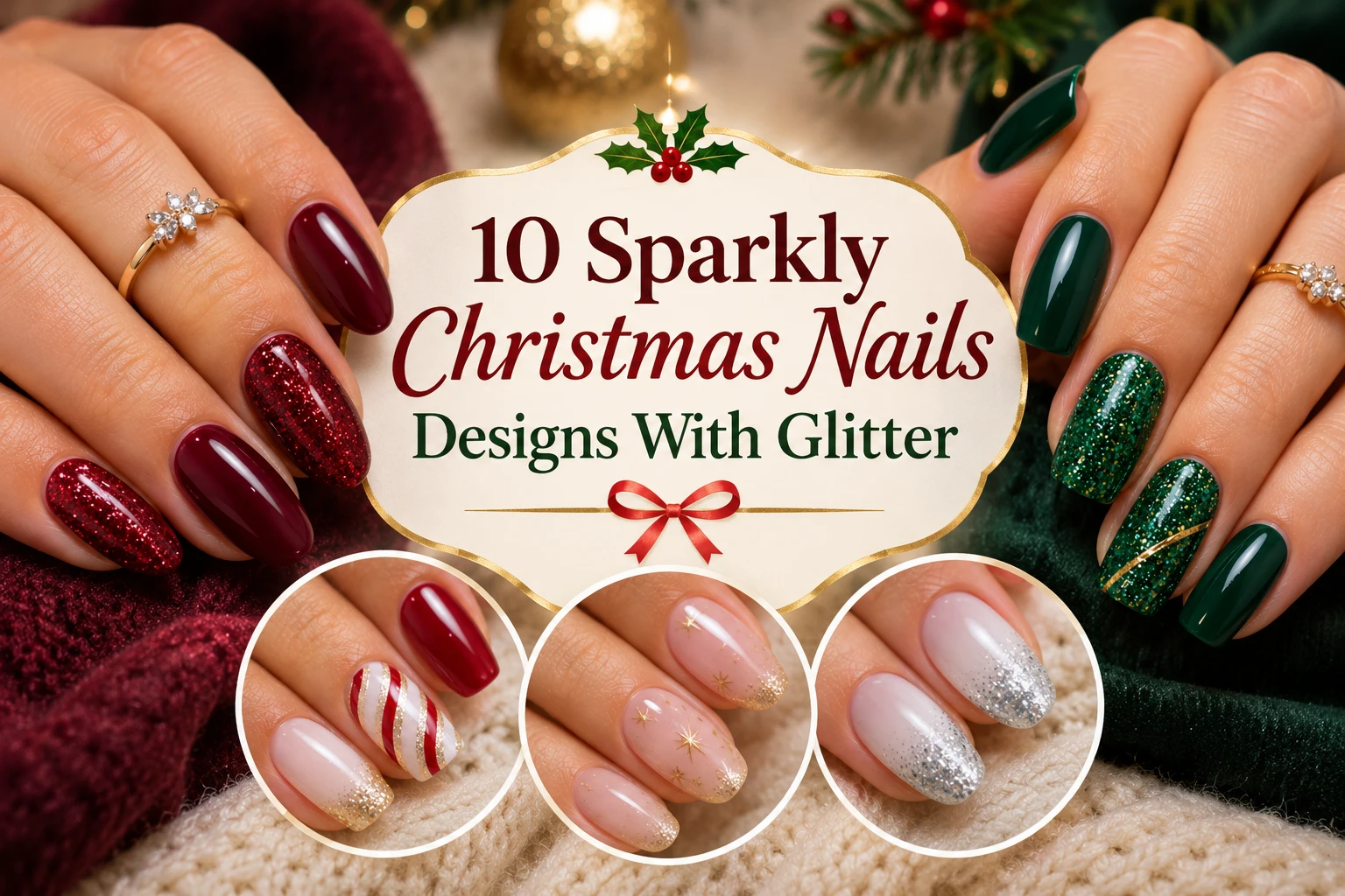 Christmas Nails With Glitter