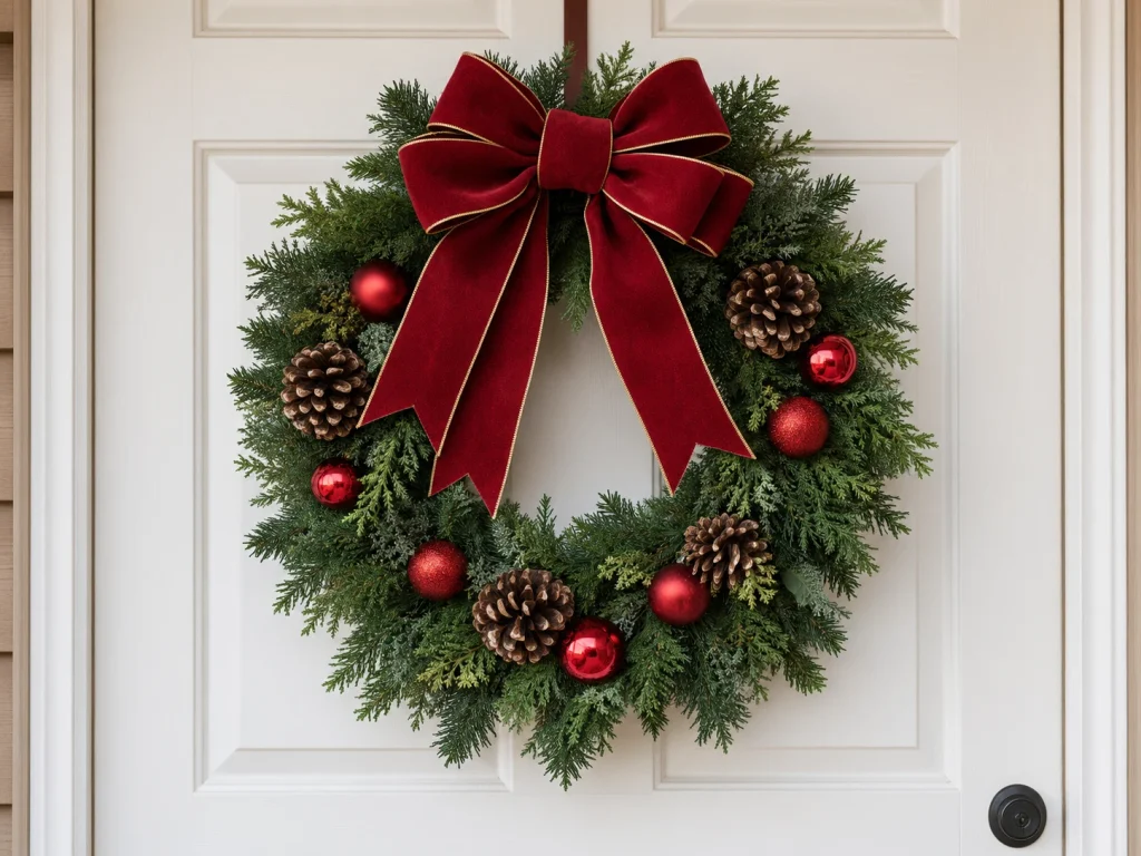 Classic Red and Green Christmas Wreath