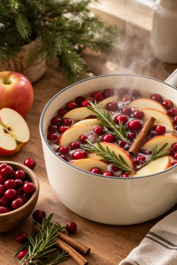 Cranberry Apple and Rosemary Simmer Pot