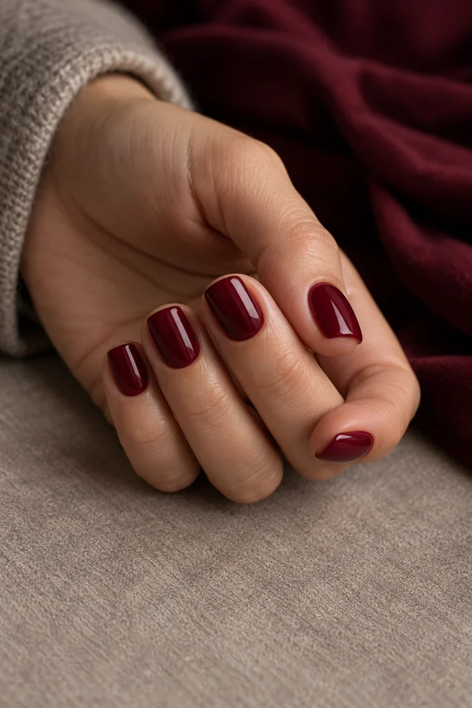 Deep Burgundy Thanksgiving Nails