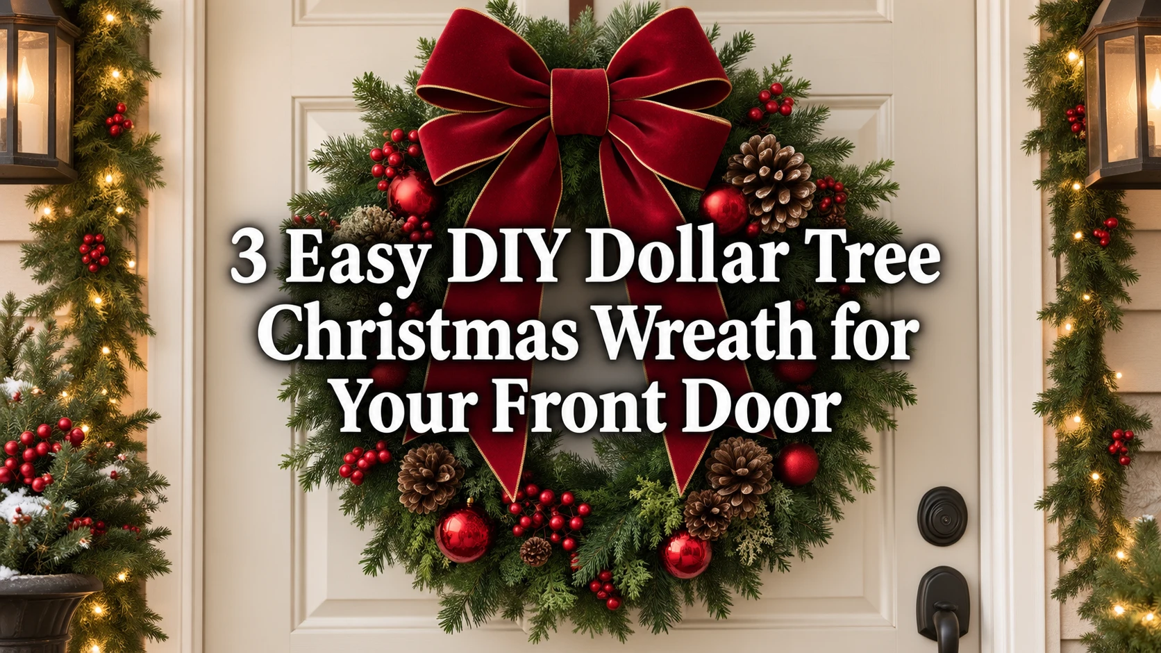 Easy DIY Dollar Tree Christmas Wreath for Your Front Door