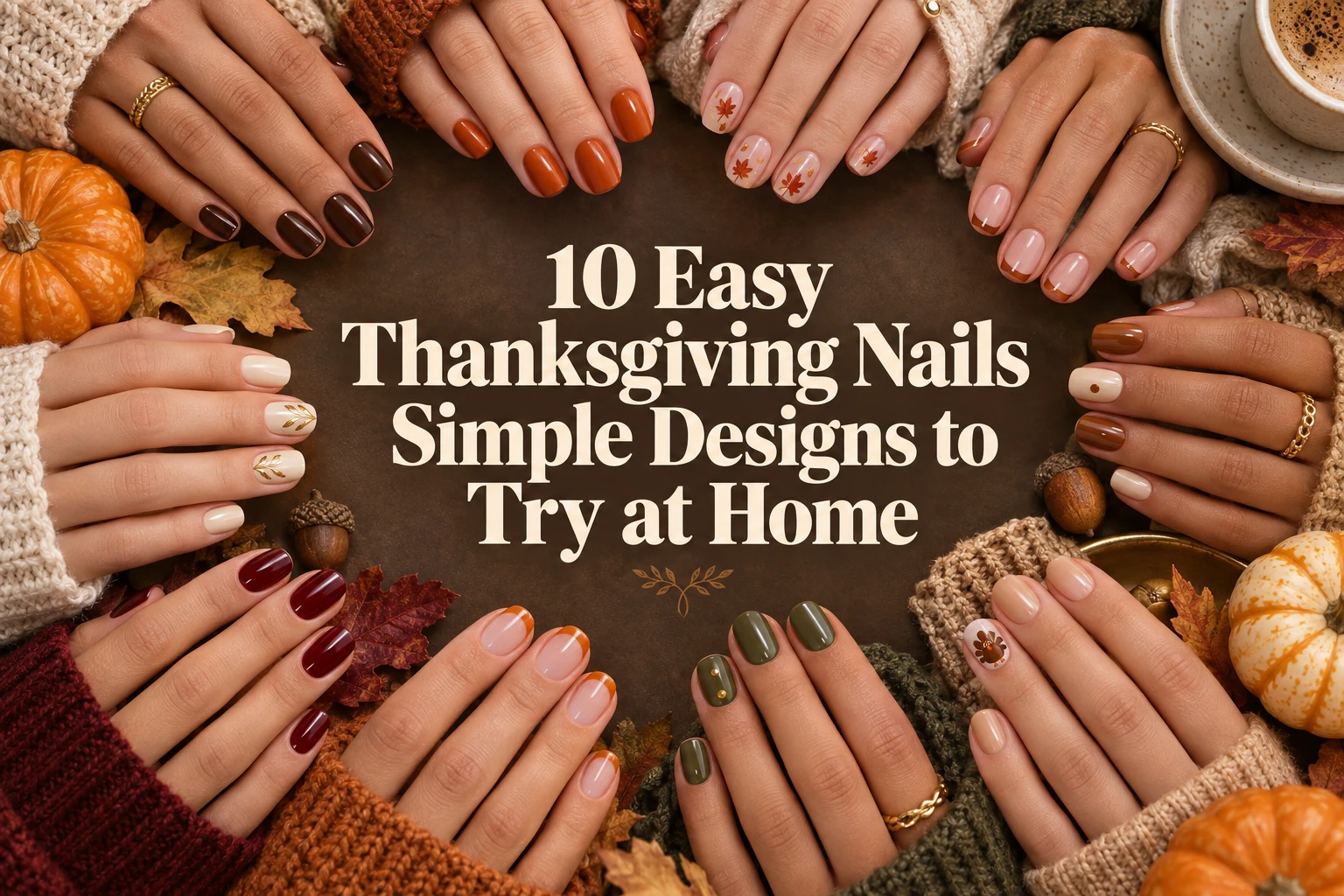 Easy Thanksgiving Nails: 10 Short, Simple Designs to Try at Home
