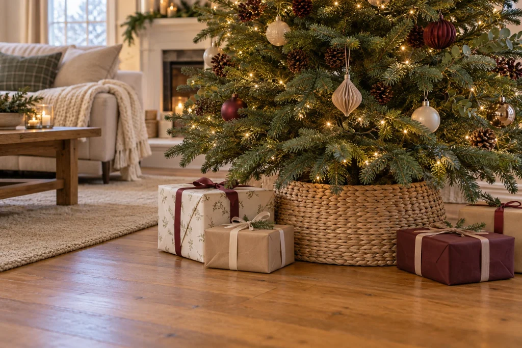 Finish With a Tree Skirt or Decorative Collar