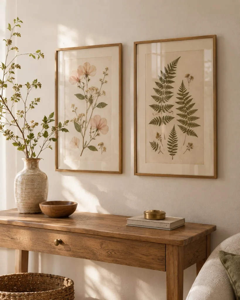 Frame Pressed Flowers and Leaves
