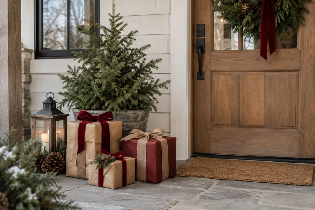 Give Your Porch a Rustic Gift Box Display
