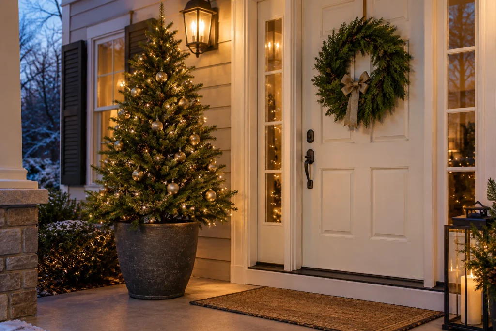 Make an Elegant Christmas Entrance With a Single Statement Tree