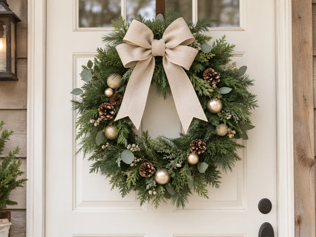 Neutral Farmhouse Christmas Wreath