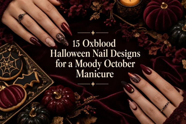 Oxblood Halloween Nail Designs