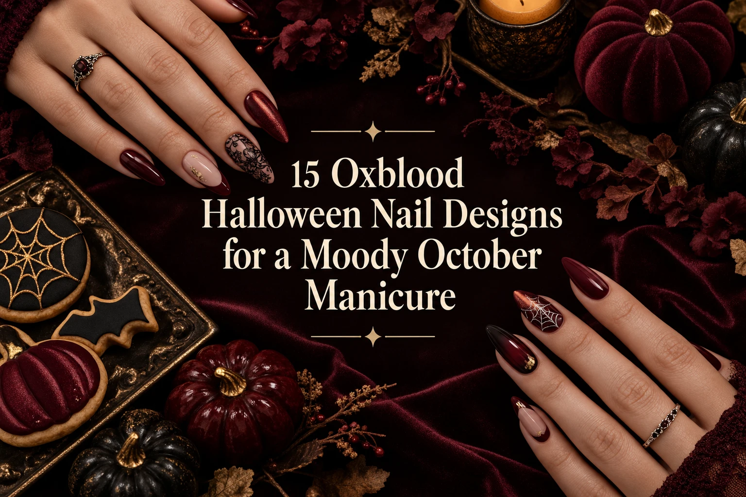 Oxblood Halloween Nail Designs