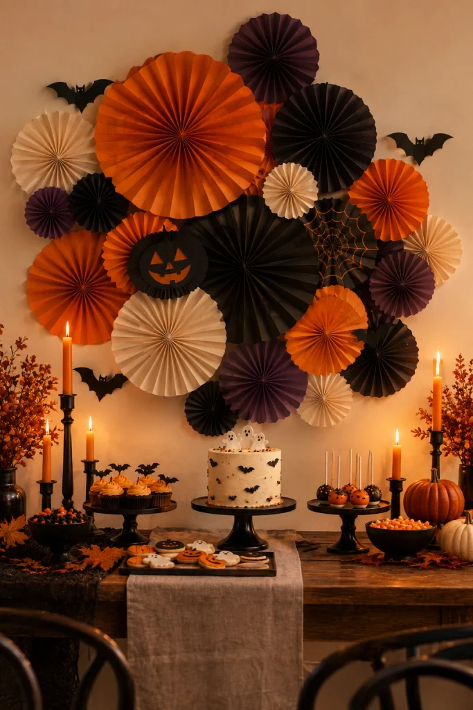 Paper Halloween Fan Backdrop