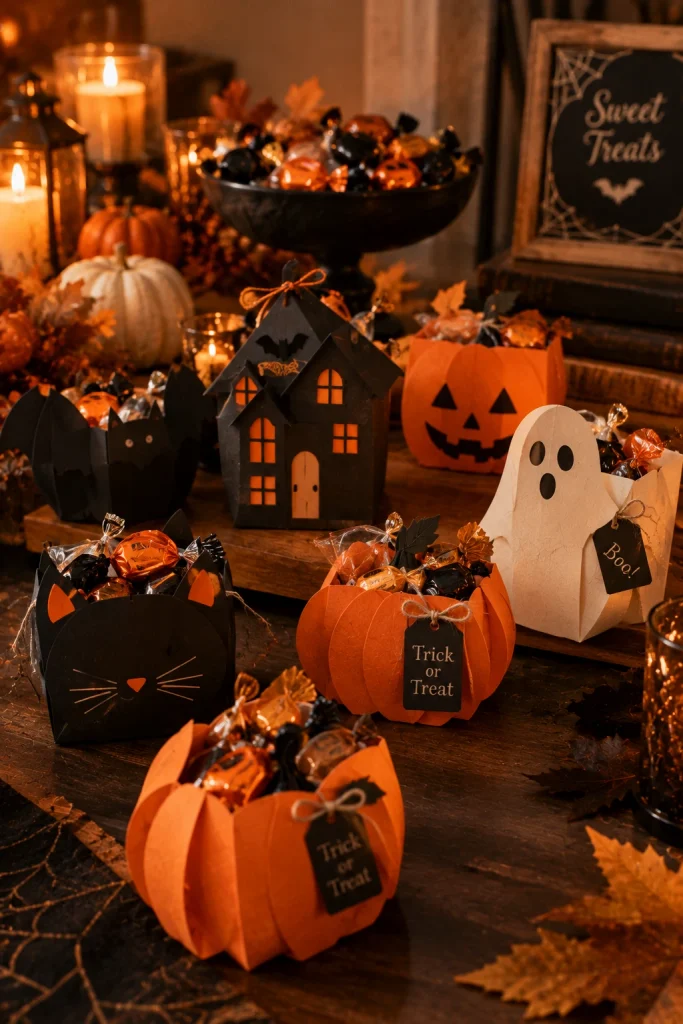 Paper Halloween Treat Boxes