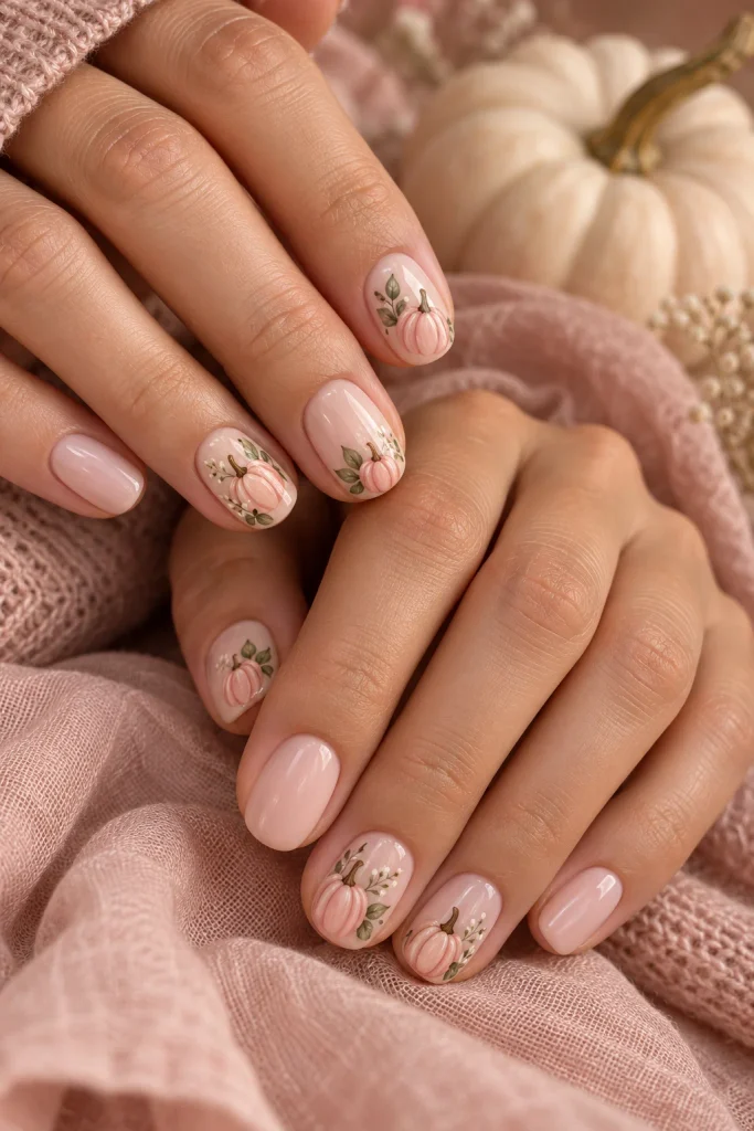  Pink Pumpkin Nails