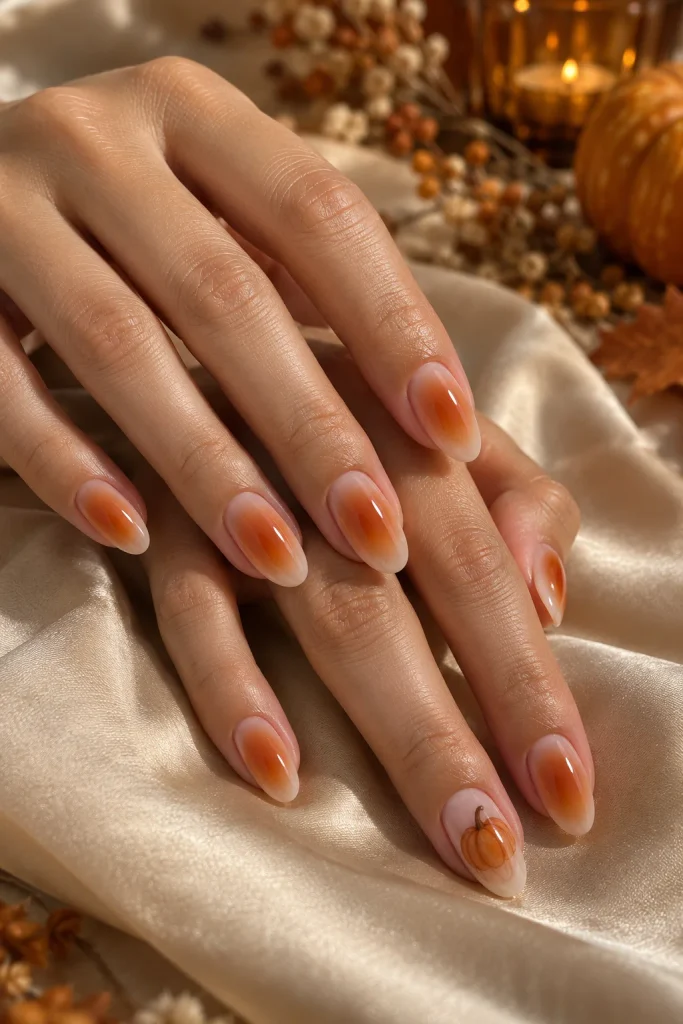 Pumpkin Aura Nails
