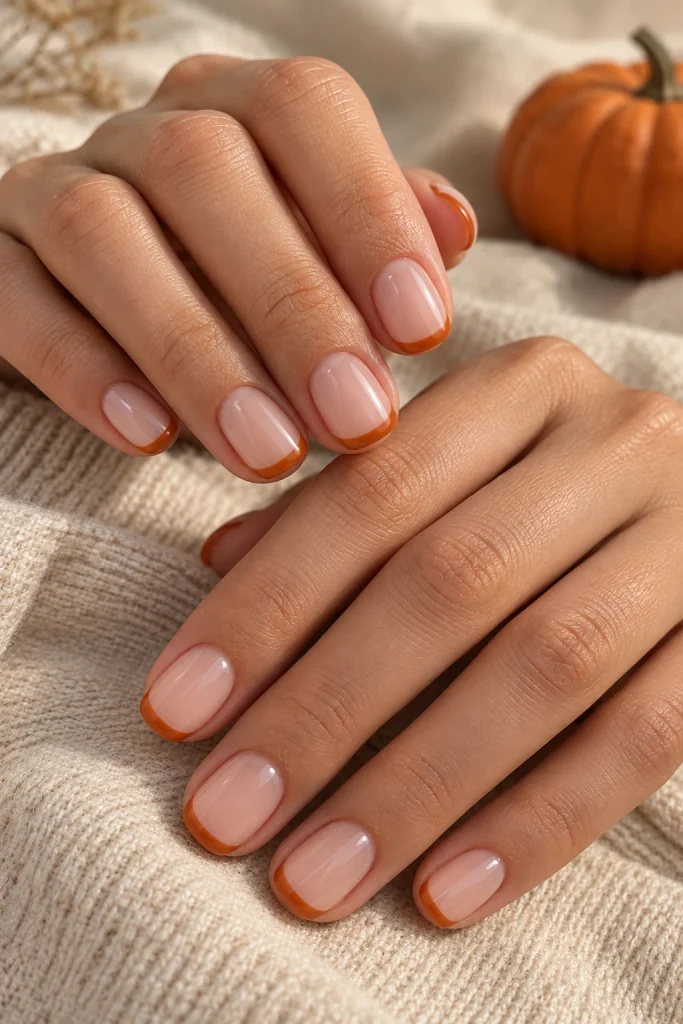 Pumpkin Orange French Tips