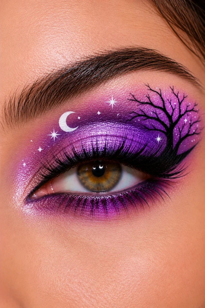 Purple Haunted-Night Eye Makeup