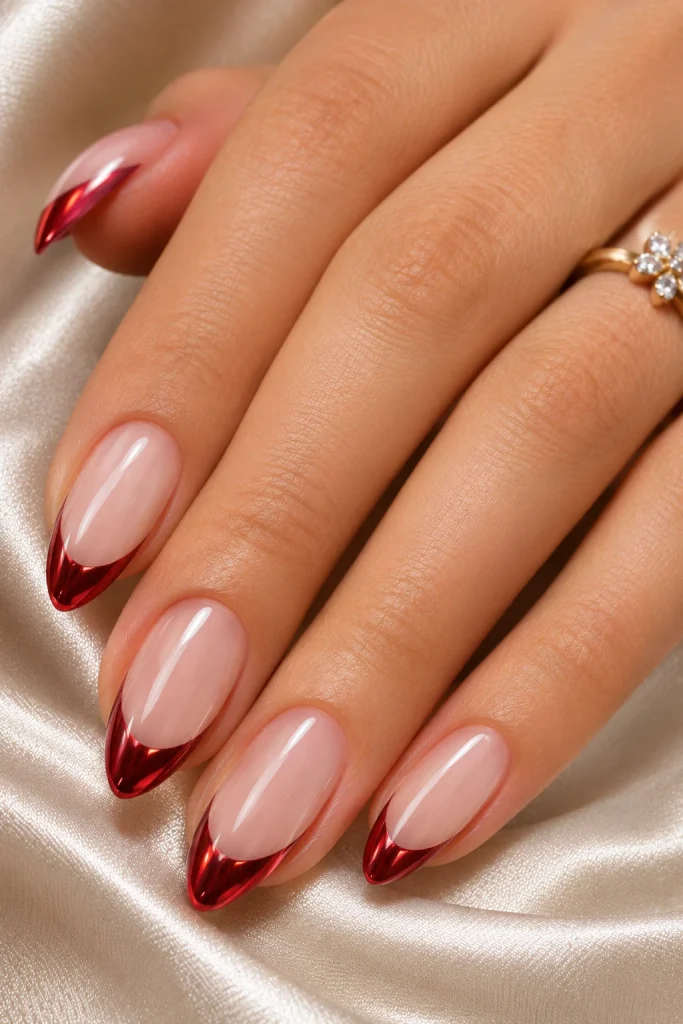 Red Chrome French Tips
