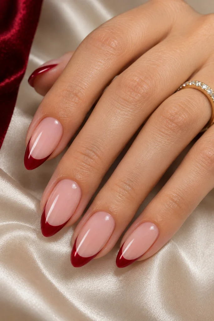 Red French Tip Nails