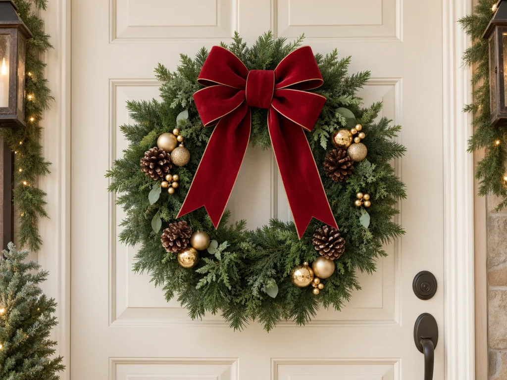 Red and Gold Christmas Wreath