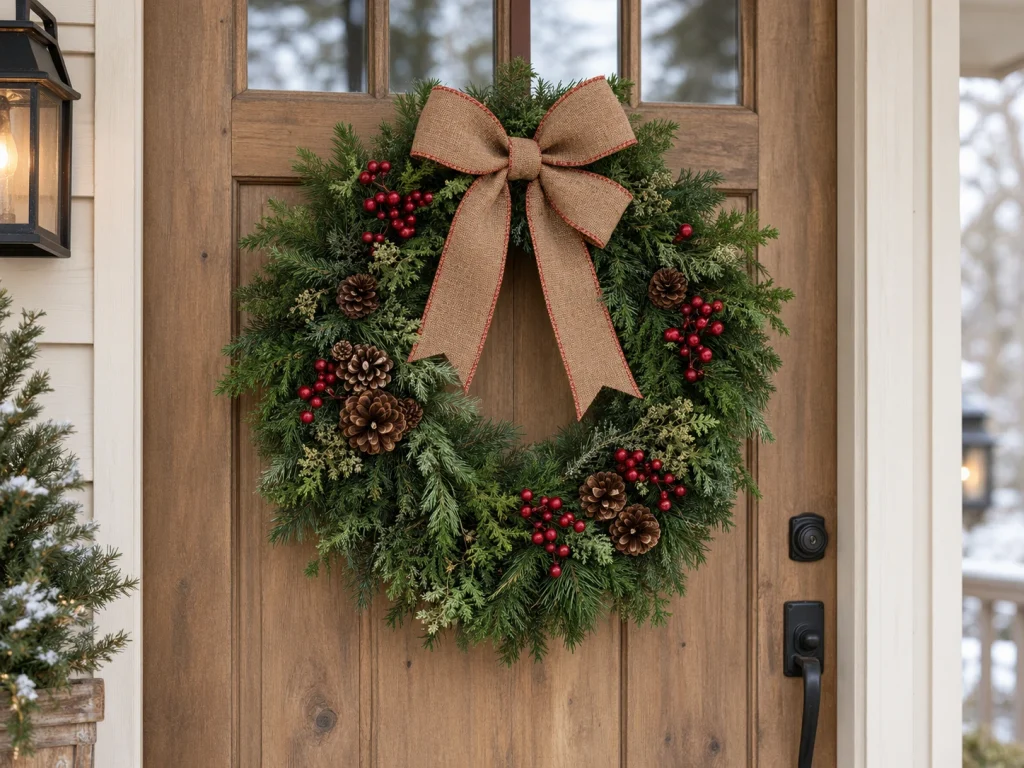 Rustic Pinecone and Berry Wreath