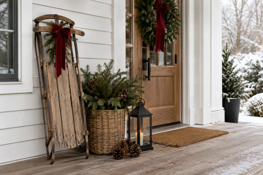 Turn a Vintage Sled Into a Christmas Porch Display