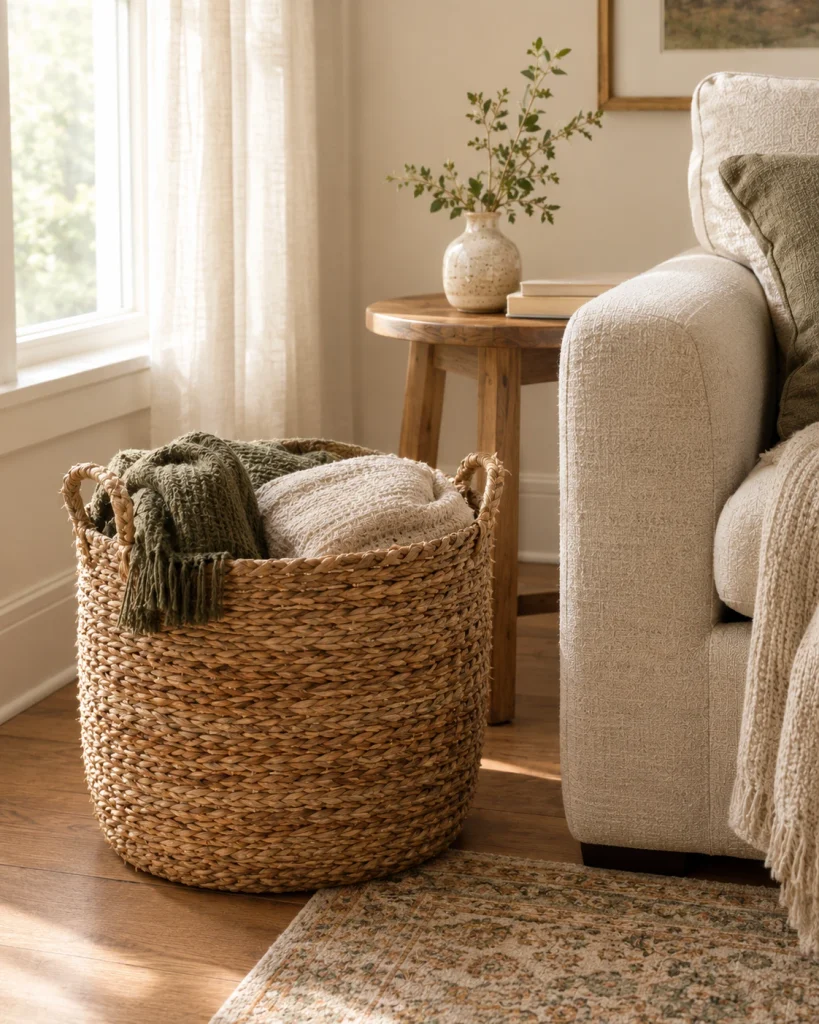 Turn a Woven Basket Into Attractive Storage