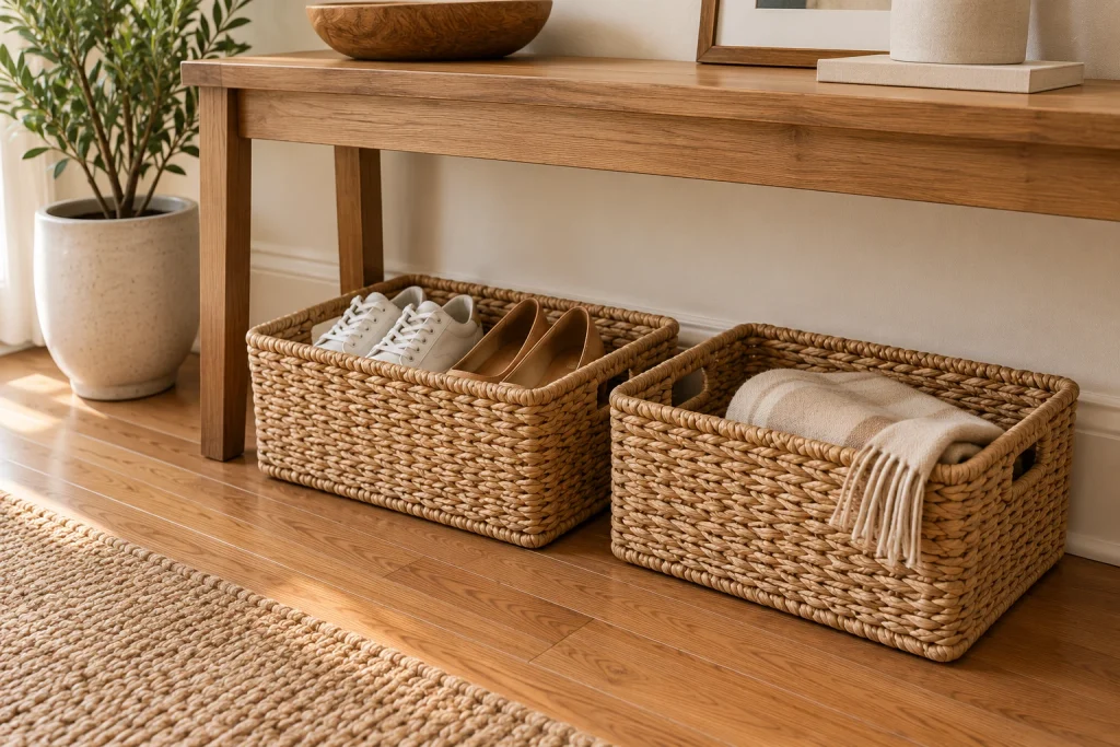  Use Baskets to Control Shoe Clutter