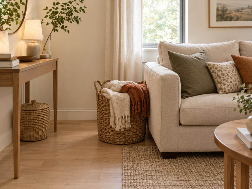 Use Baskets to Hide Everyday Clutter